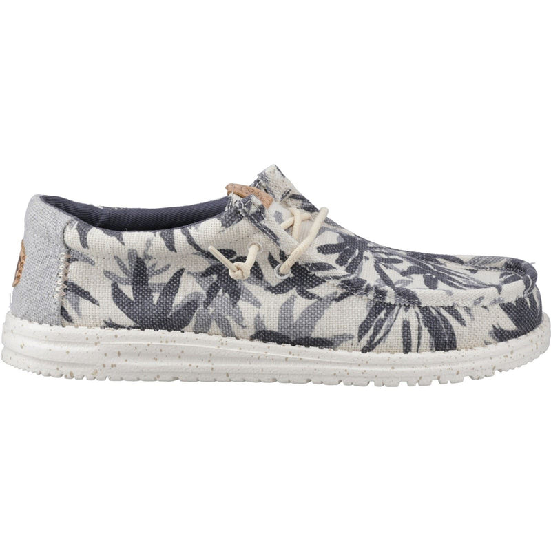 HEYDUDE Wally Palm Jute Chaussures Mocassins En Toile De Jute Pour Hommes Egret/Cloud Blue