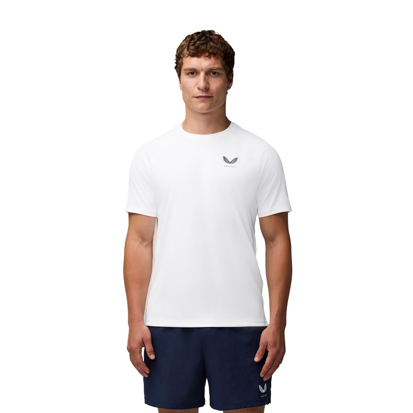 Castore Adapt Training T-Shirt De Sport Blancs Pour Hommes En Polyester