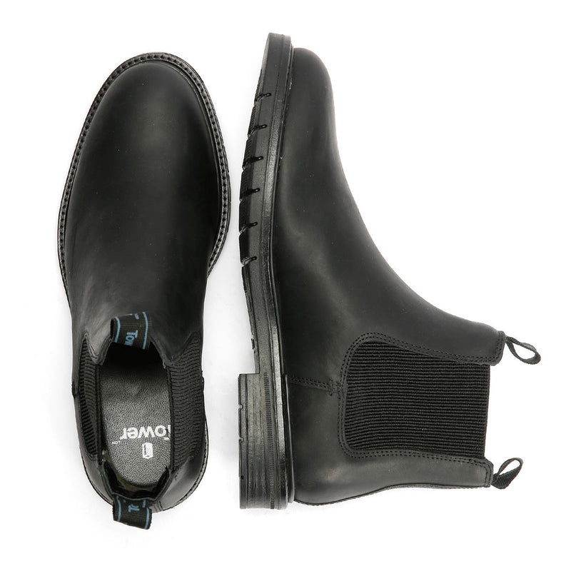 Tower London Harbour Bottes Noires En Cuir Pour Hommes