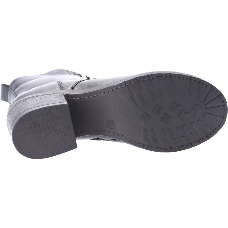 Hush Puppies Harriet Bottes Noires En Cuir Pour Femmes