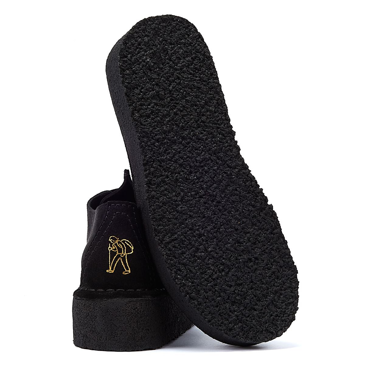 Clarks Chaussures Confort Femme En Daim Noir À Talon Compensé Trek Originals