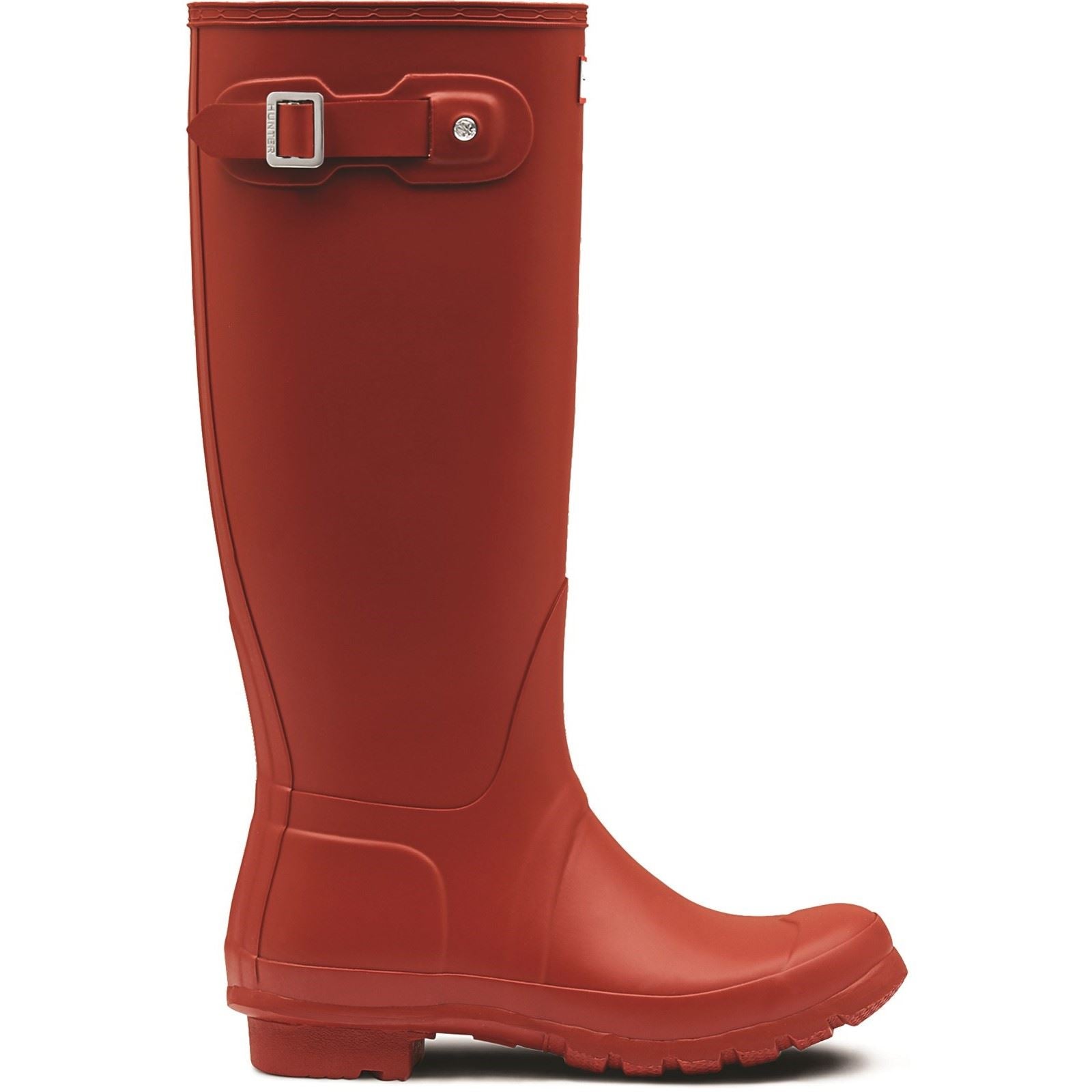 Hunter Original Tall Bottes En Caoutchouc Rouges Pour Femmes Style Militaire.