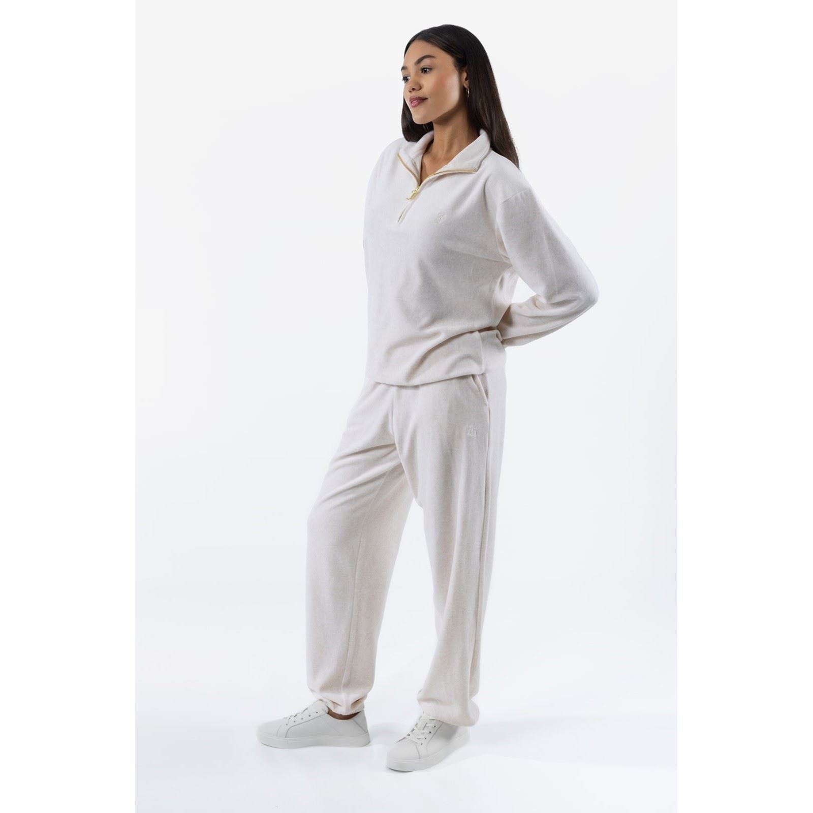 Juicy Couture Davidson Gold Pantalons De Jogging En Polyester Pour Femmes Crème
