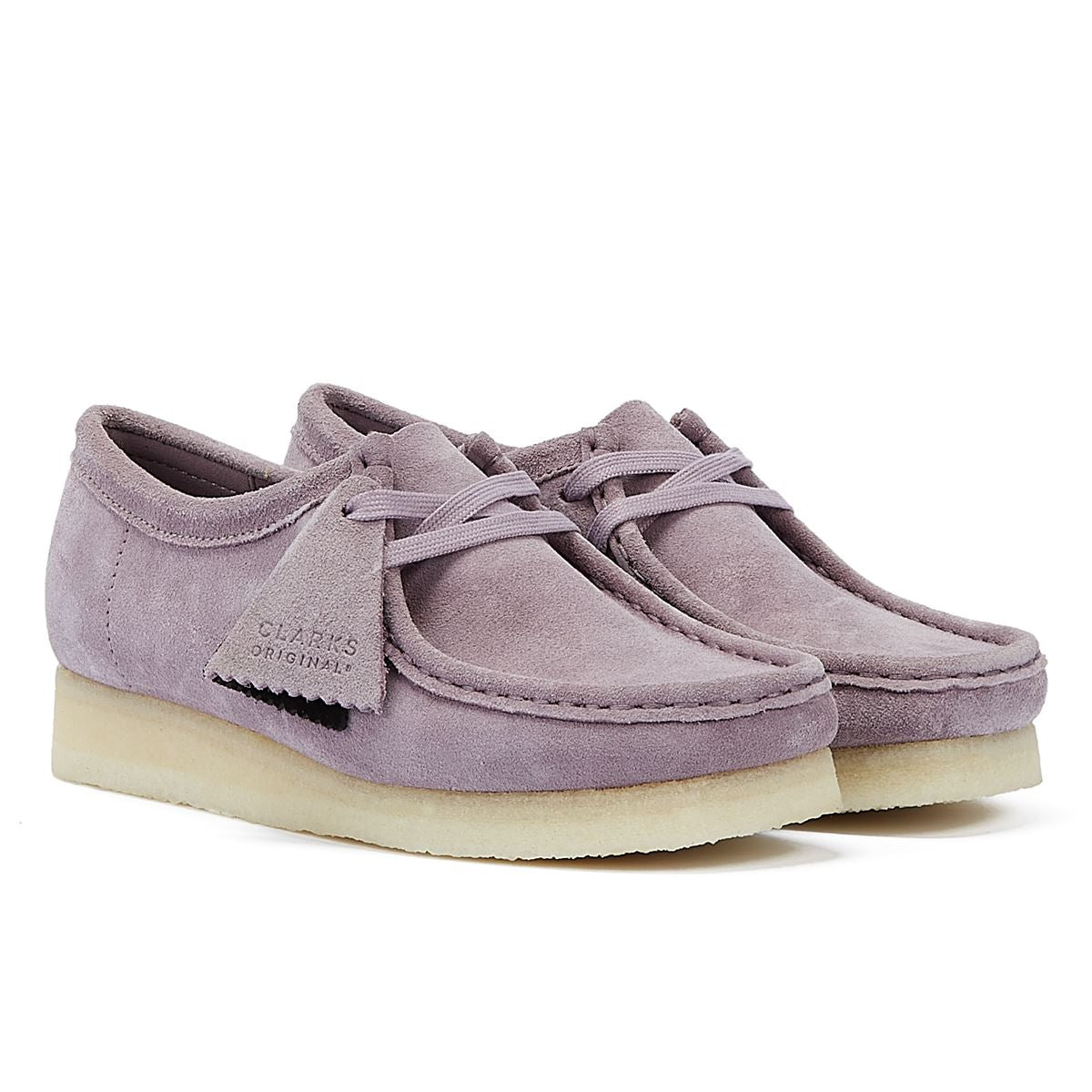 Clarks Chaussures De Confort Femme Wallabee En Daim Mauve