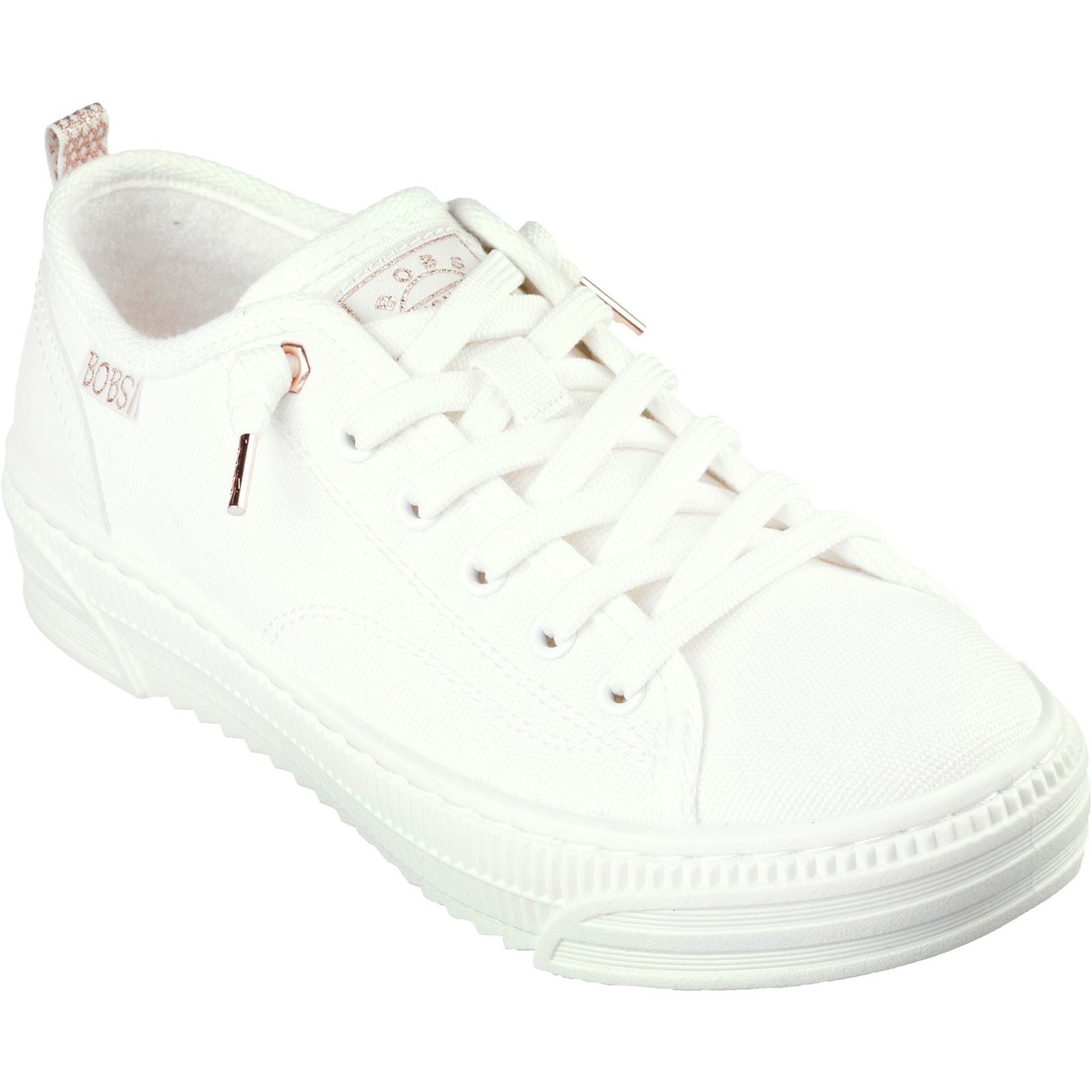 Skechers BOBS Copa Chaussures De Sport Pour Femmes En Toile Blanc Cassé