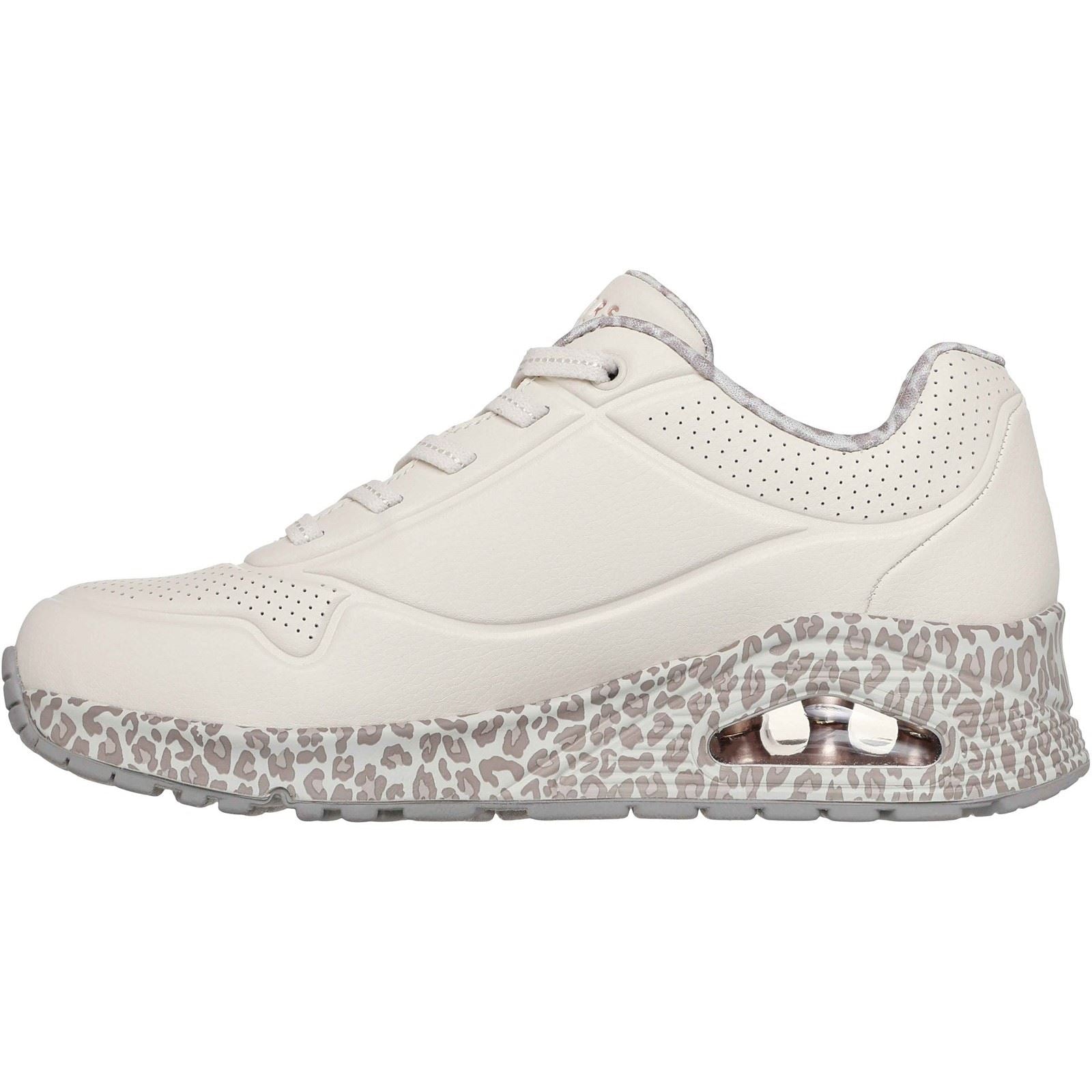 Skechers Uno Safari Time Baskets Blanches/ Léopard En Polyuréthane Pour Femmes