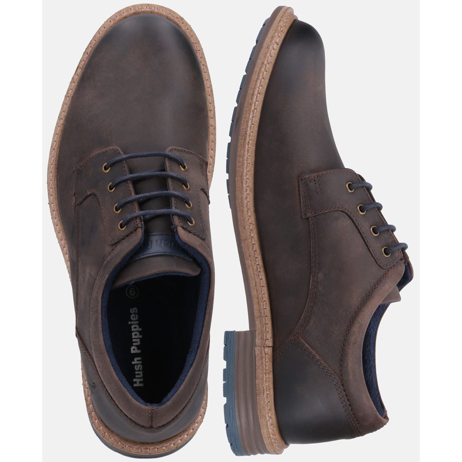 Hush Puppies Julian Chaussures En Cuir Marron À Lacets Pour Homme