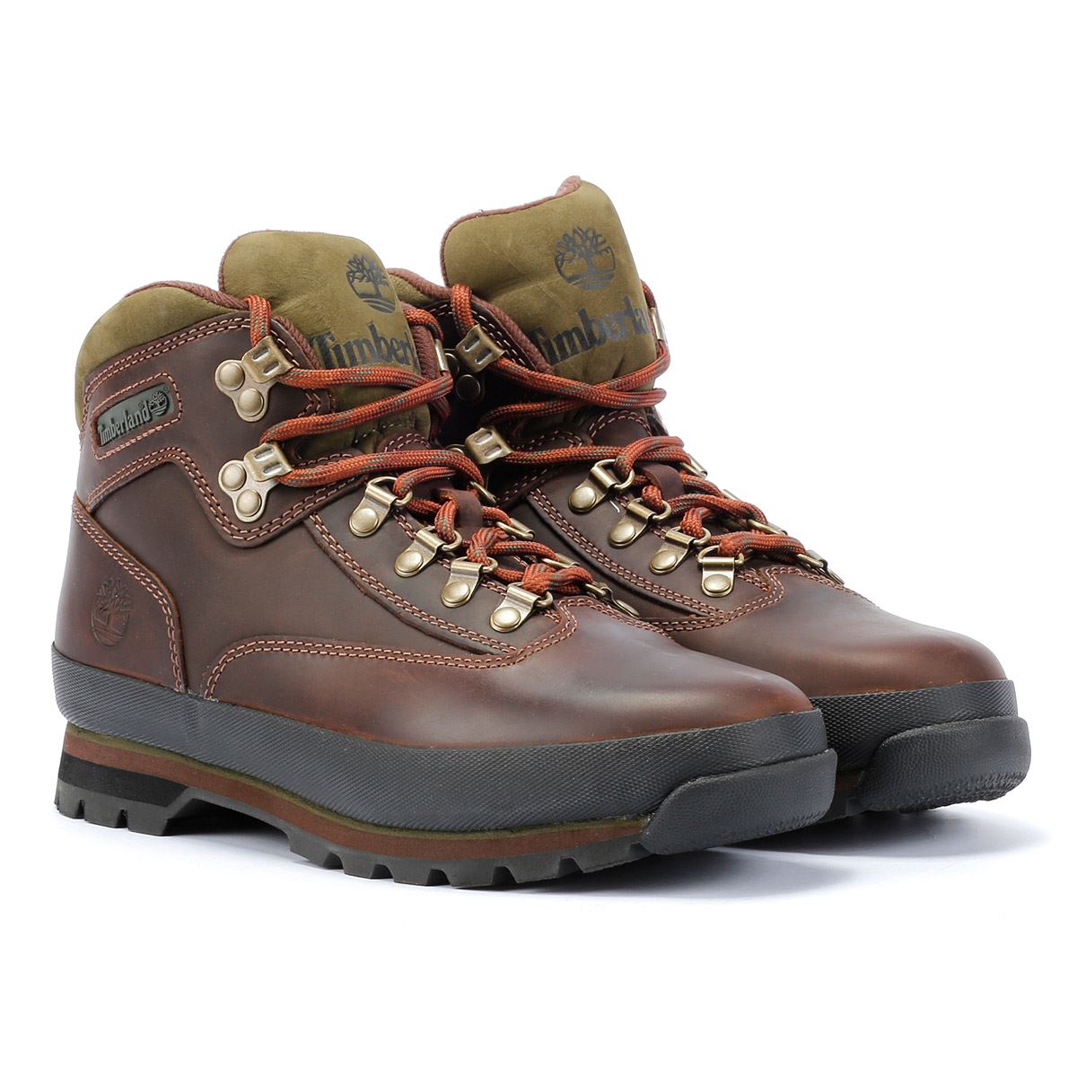 Timberland Euro Hiker Mid Lace Bottes En Cuir Marron Pour Hommes