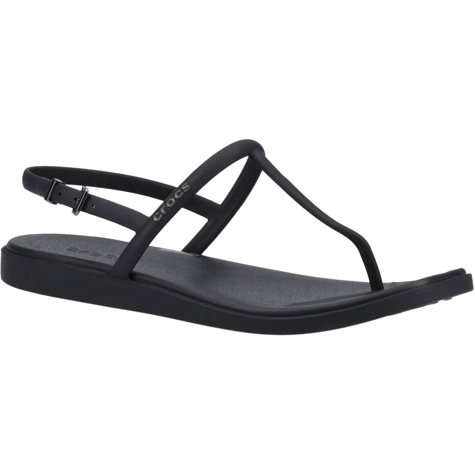 Crocs Miami Thong Flip Sandales Noires Pour Femmes En Tpu
