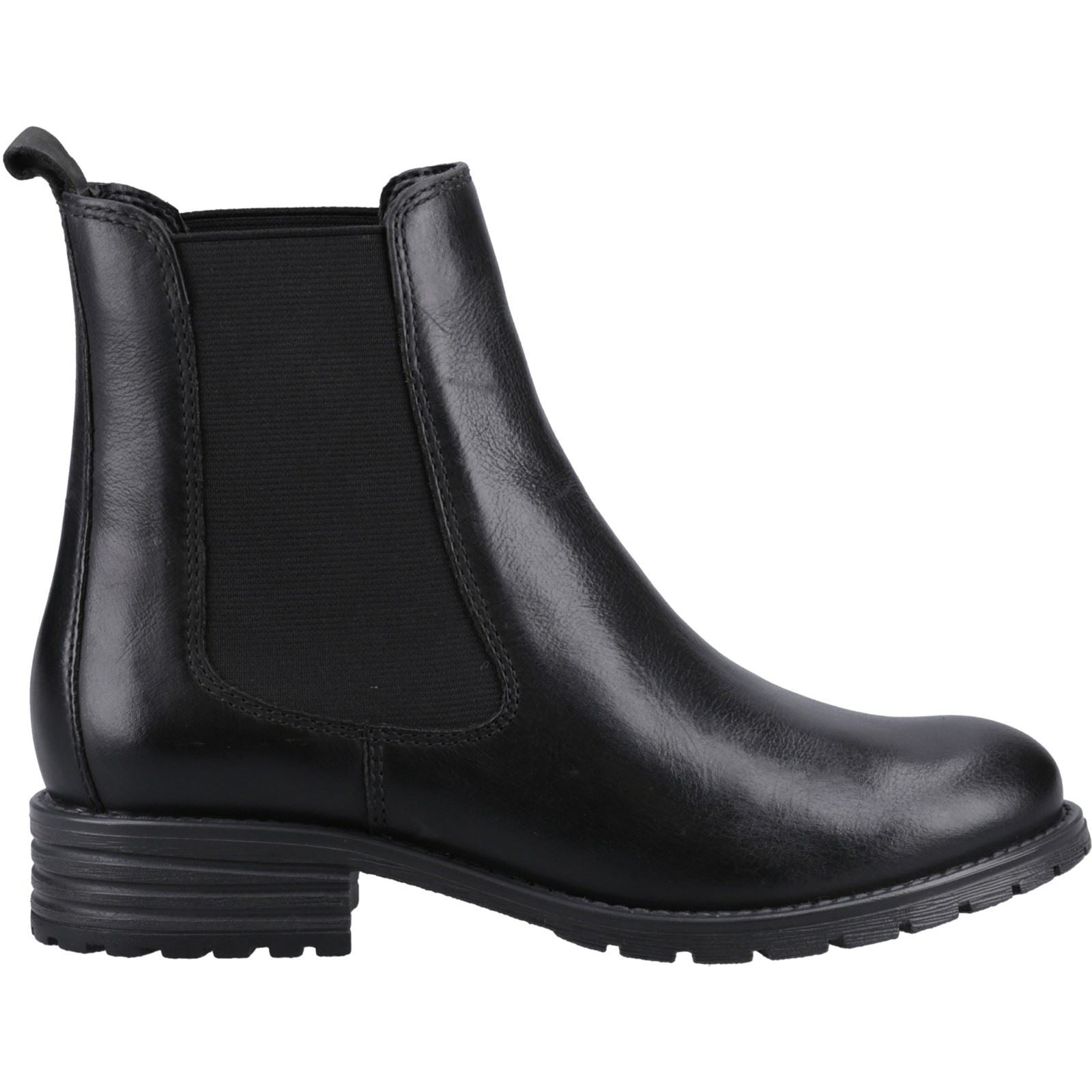 Hush Puppies Priya Bottes En Cuir Noires Pour Femmes