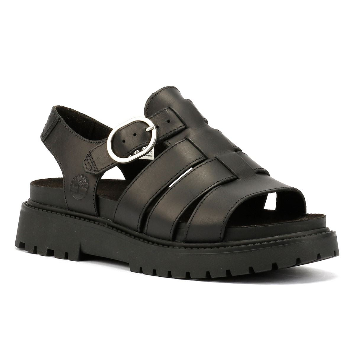 Timberland Clairemont Way Fisherman Sandales Noires Pour Femmes En Cuir