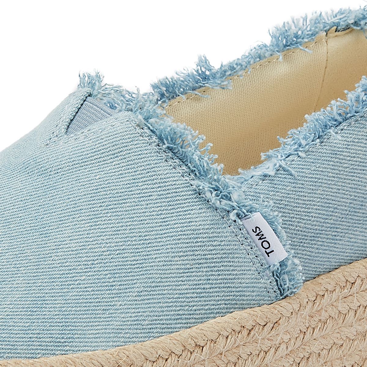 TOMS Washed Denim Valencia Pastel Blue Espadrilles Femmes Blue Sandal