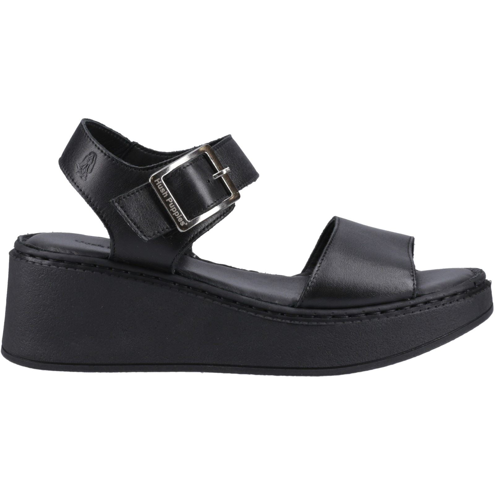 Hush Puppies Beatrix Wedge Escarpins Compensés Noirs Pour Femmes En Cuir