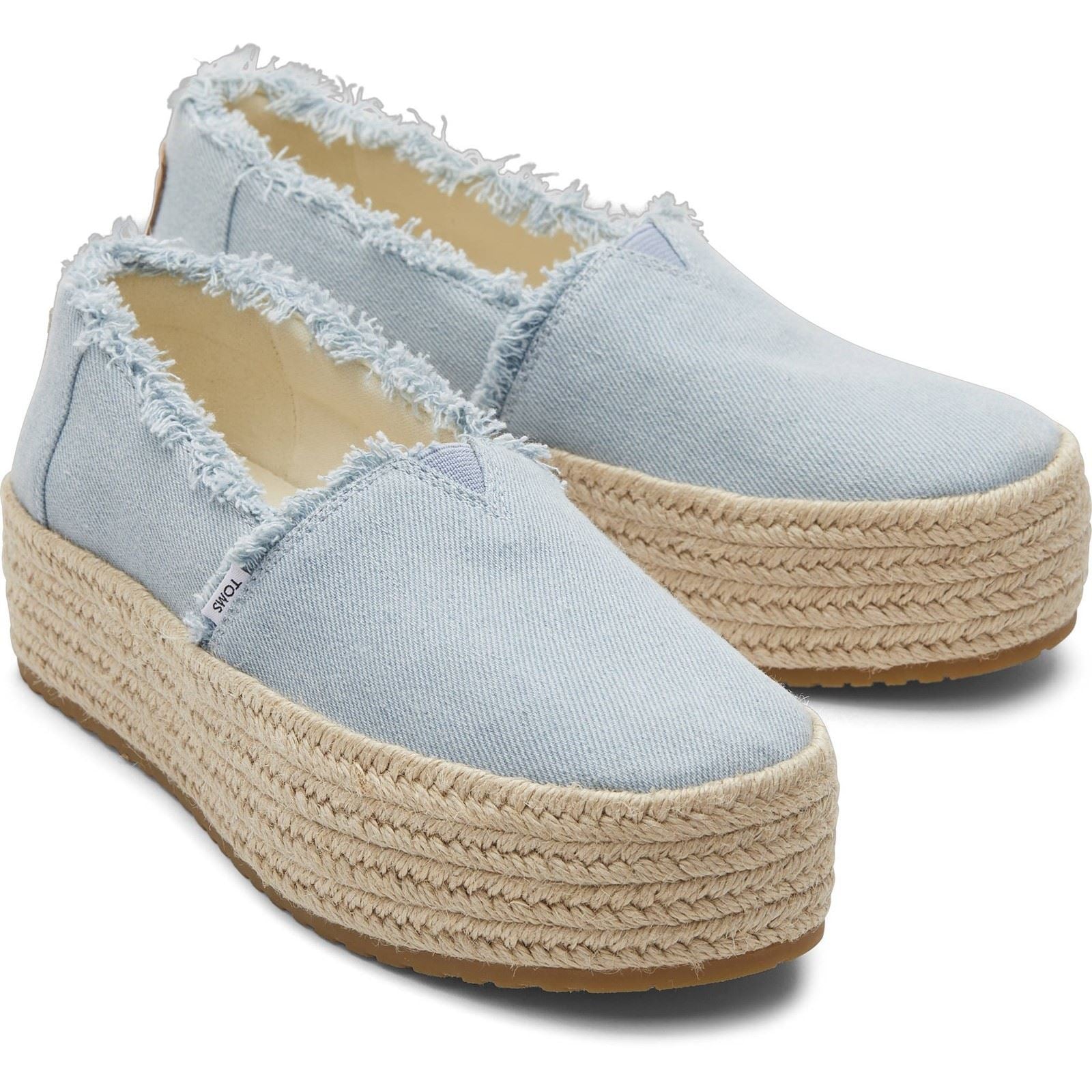 TOMS Valencia Espadrilles Bleu Pâle Femme 100% Coton