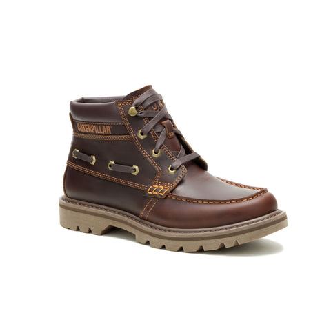 Caterpillar Colorado Boat Mid Bottes En Cuir Pour Hommes Marron