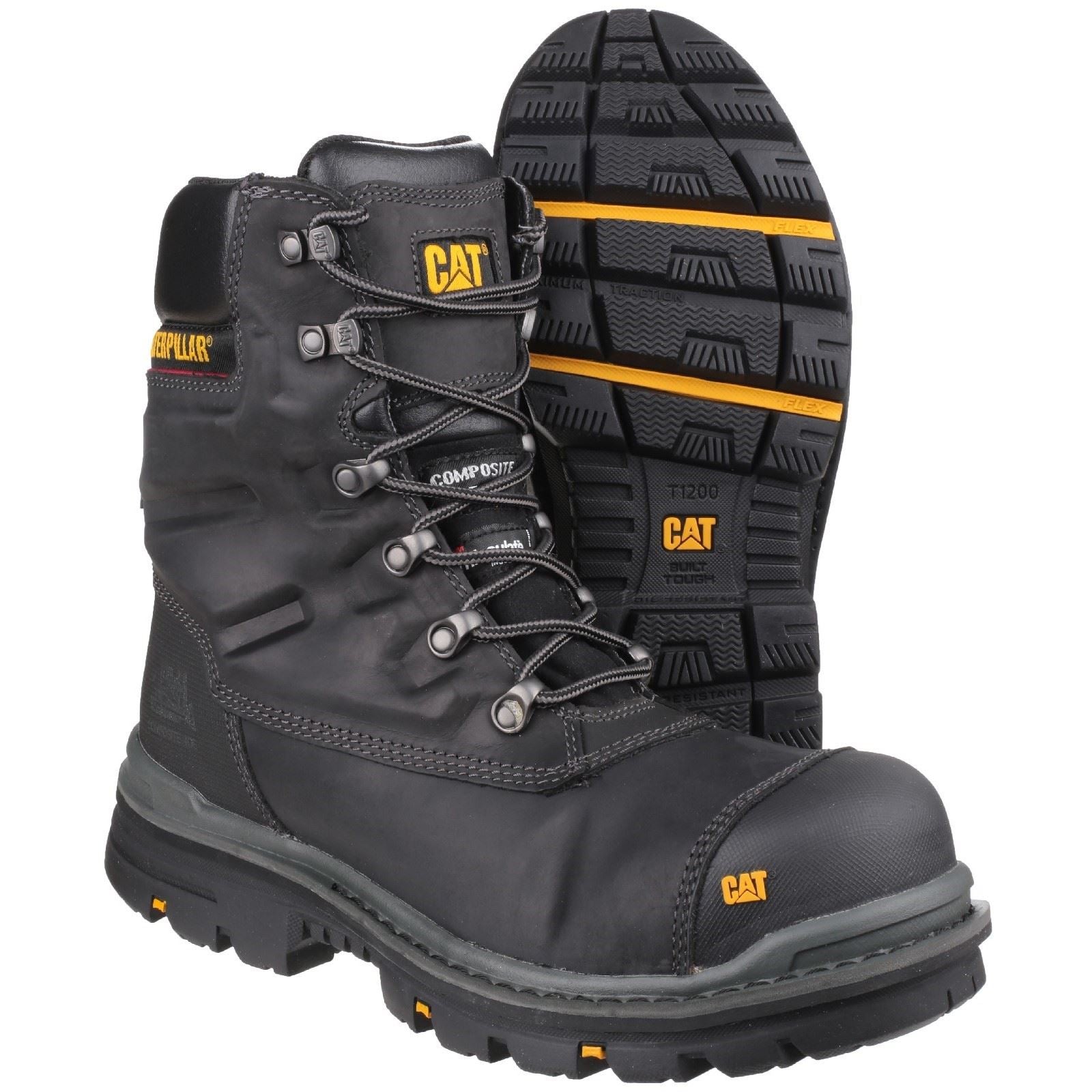 Caterpillar  Bottes De Sécurité En Cuir Premier Noires