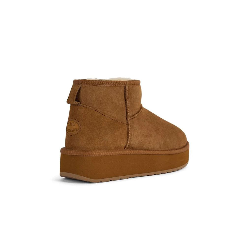 Emu Australia Stinger Micro Flatform 2.0 Bottes Marron En Peau De Mouton Pour Femmes