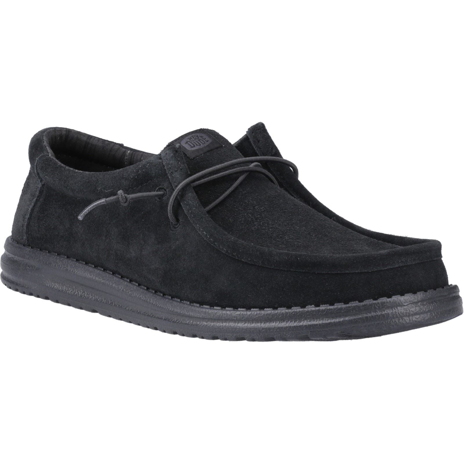 HEYDUDE Wally Suede Chaussures Bateau Noires Pour Hommes En Suede