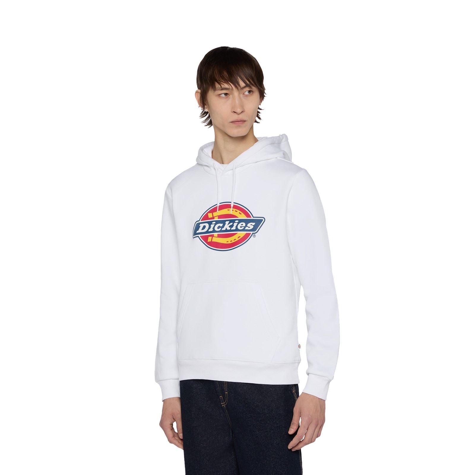 Dickies Icon Logo Sweat À Capuche Blanc En Polyester Pour Adultes Unisexes