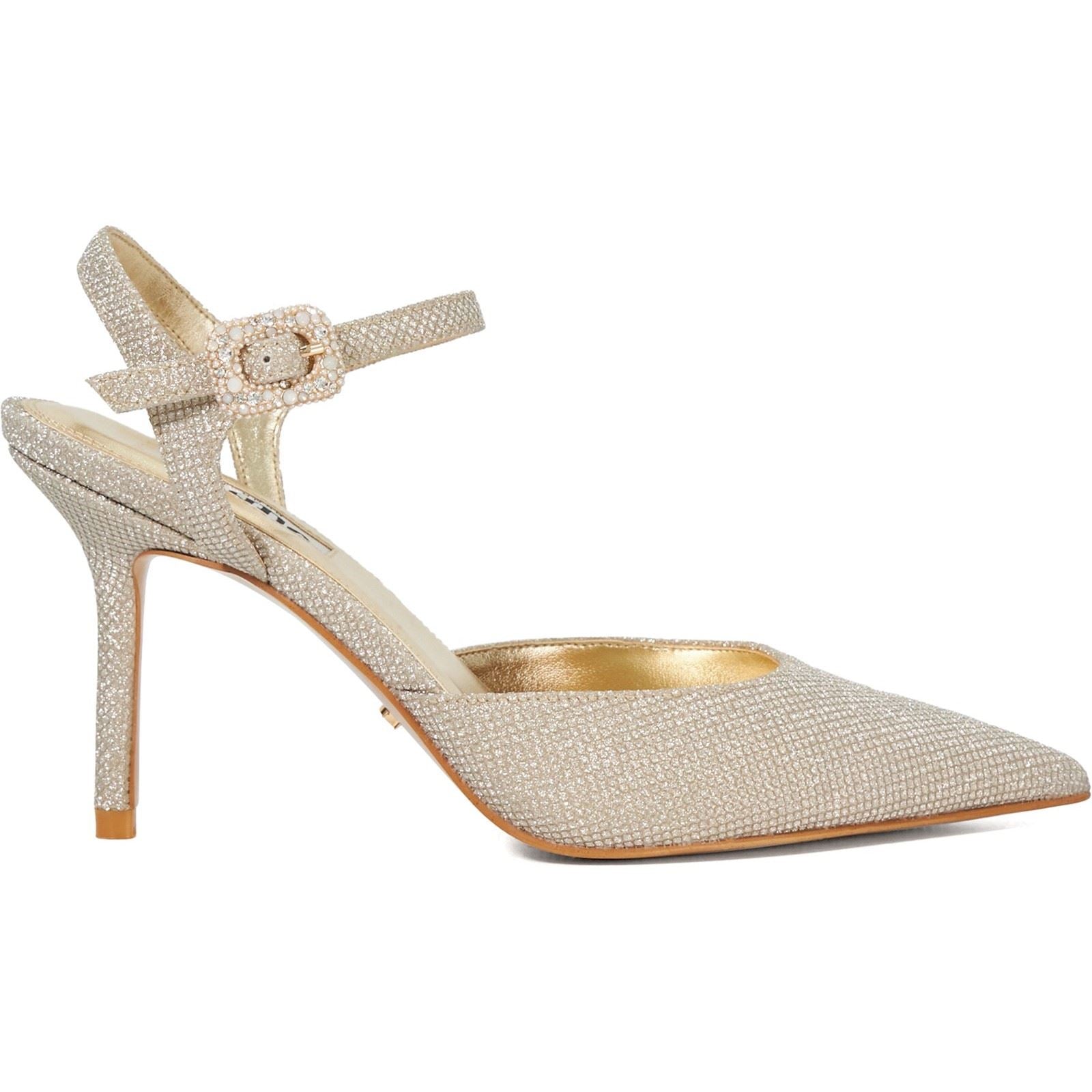 Dune Channel Wide Fit Chaussures Dorées Pour Femmes