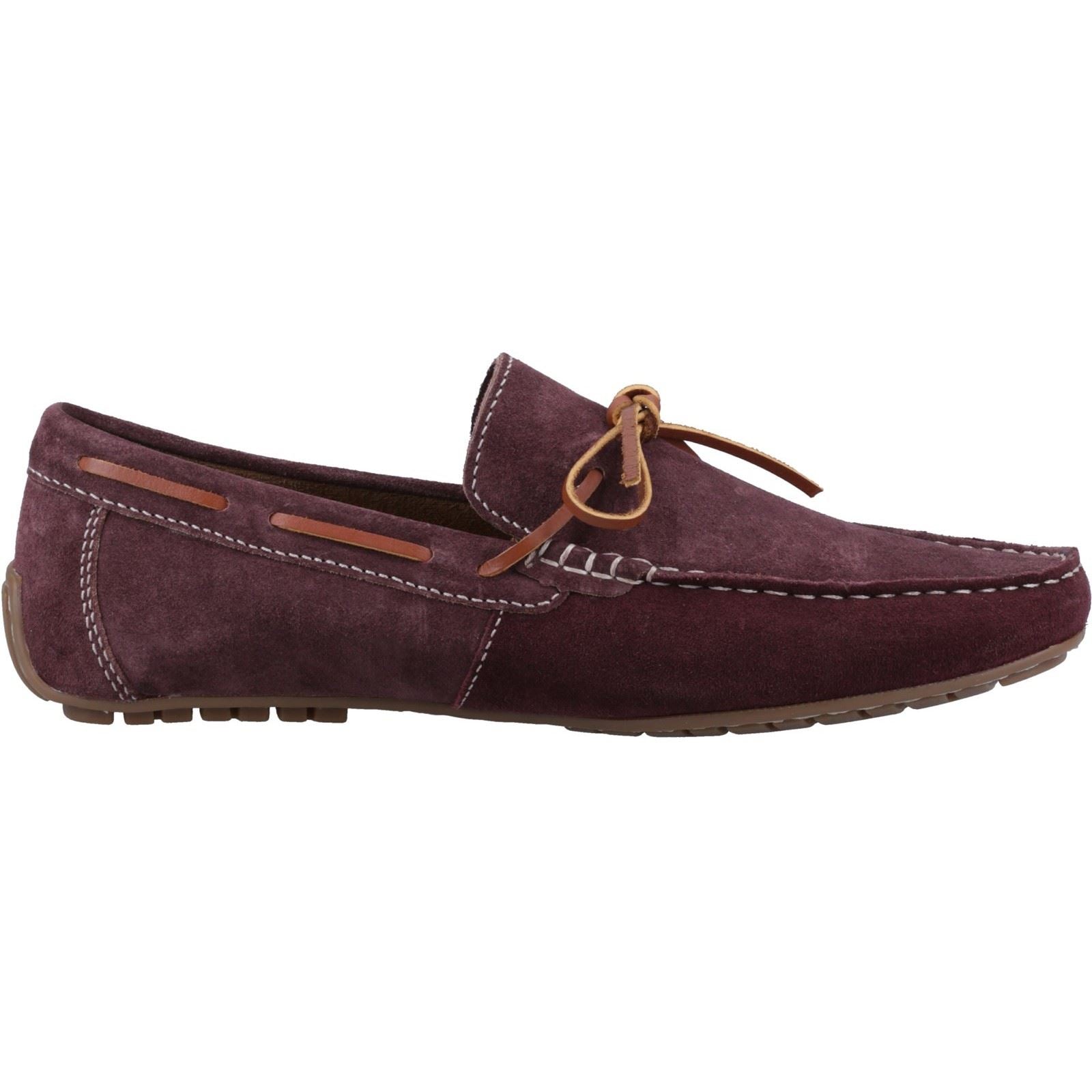 Hush Puppies Reuben Chaussures Bateau Pour Hommes En Daim Bordeaux