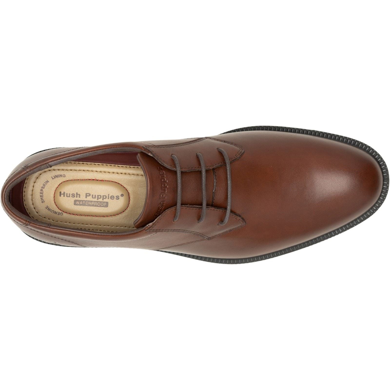 Hush Puppies Banker Chaussures En Cuir Marron À Lacets Pour Homme