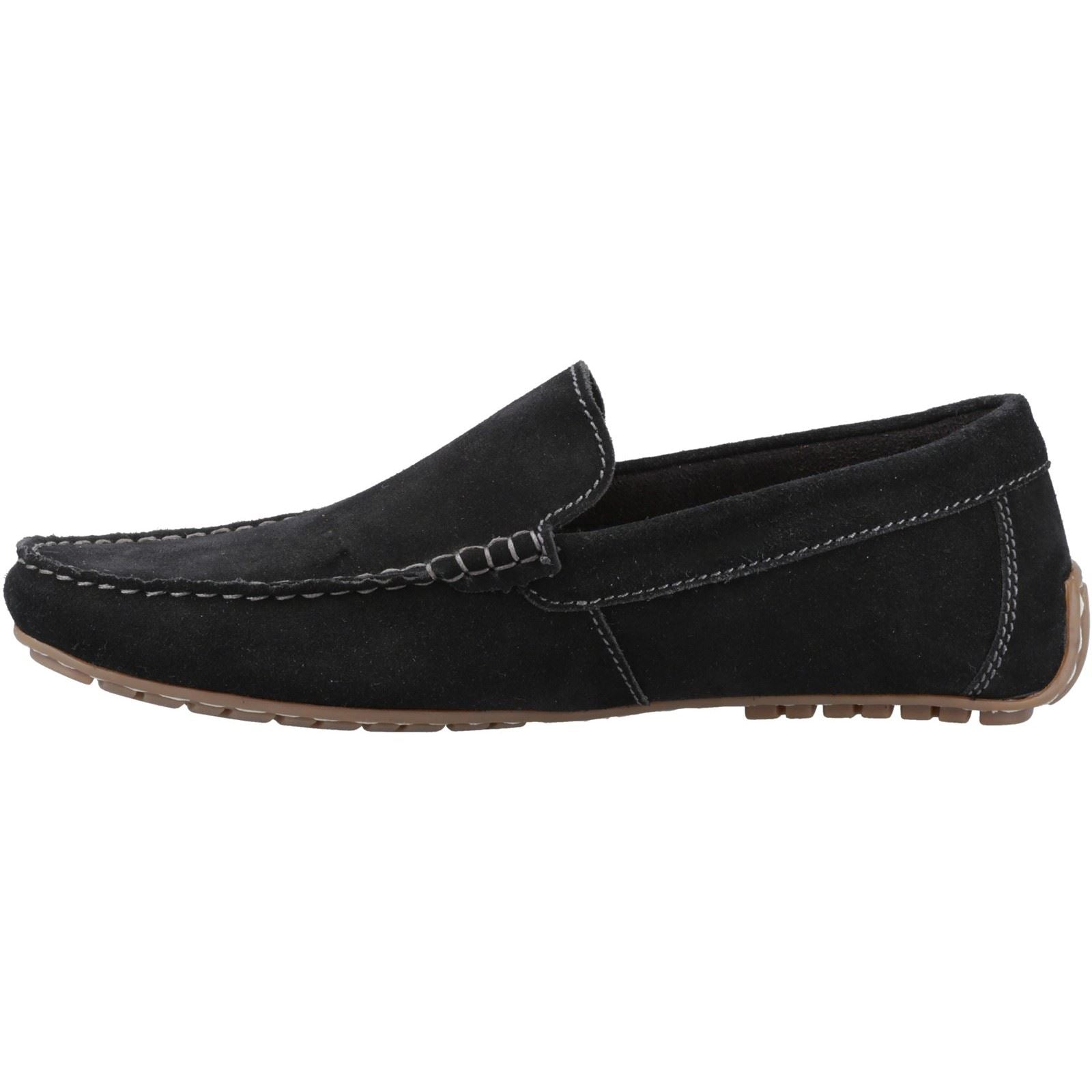 Hush Puppies Ralph Suede Mocassins Noirs En Cuir Pour Hommes