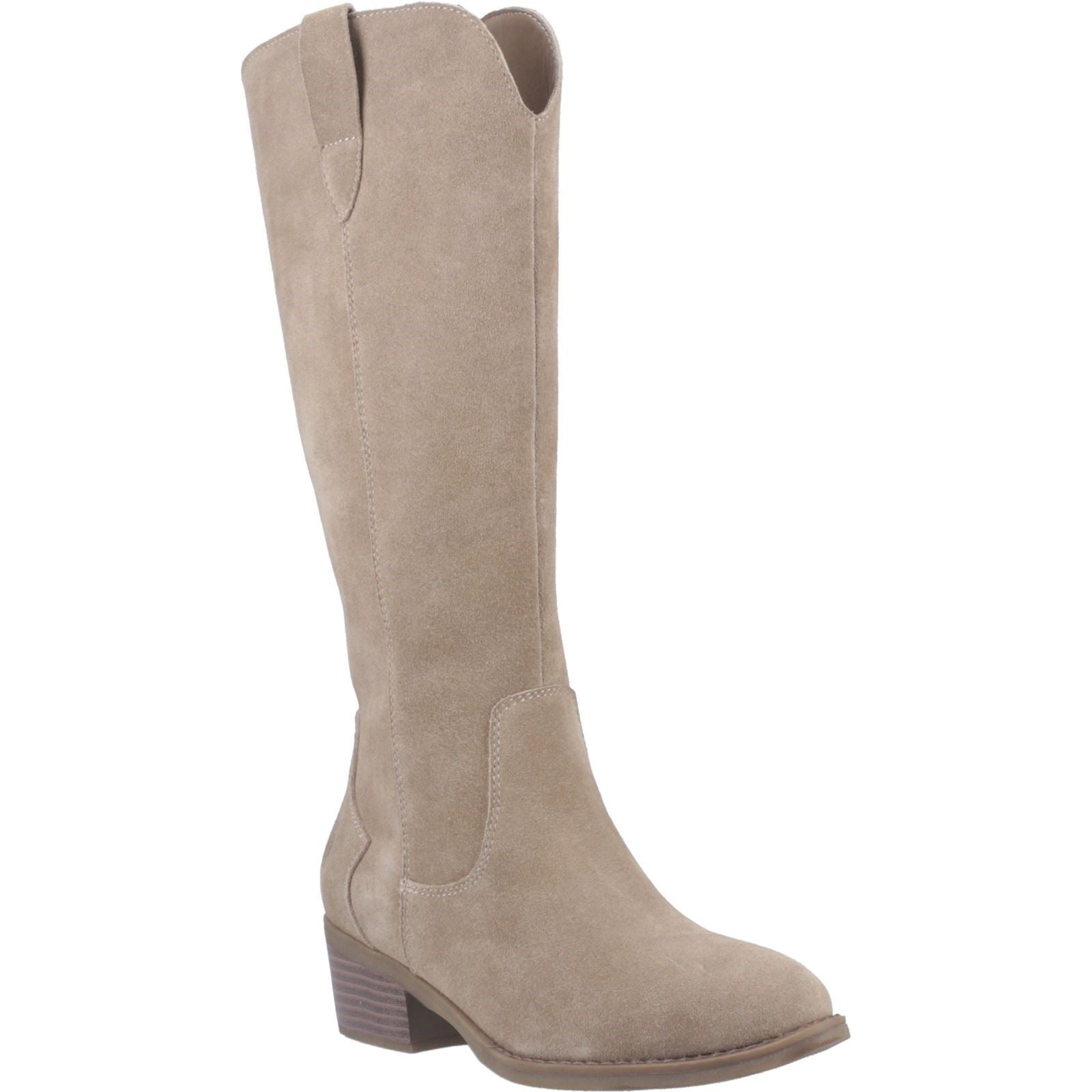 Hush Puppies Isabella Bottes Hautes À Talons En Daim Pour Femmes Couleur Taupe