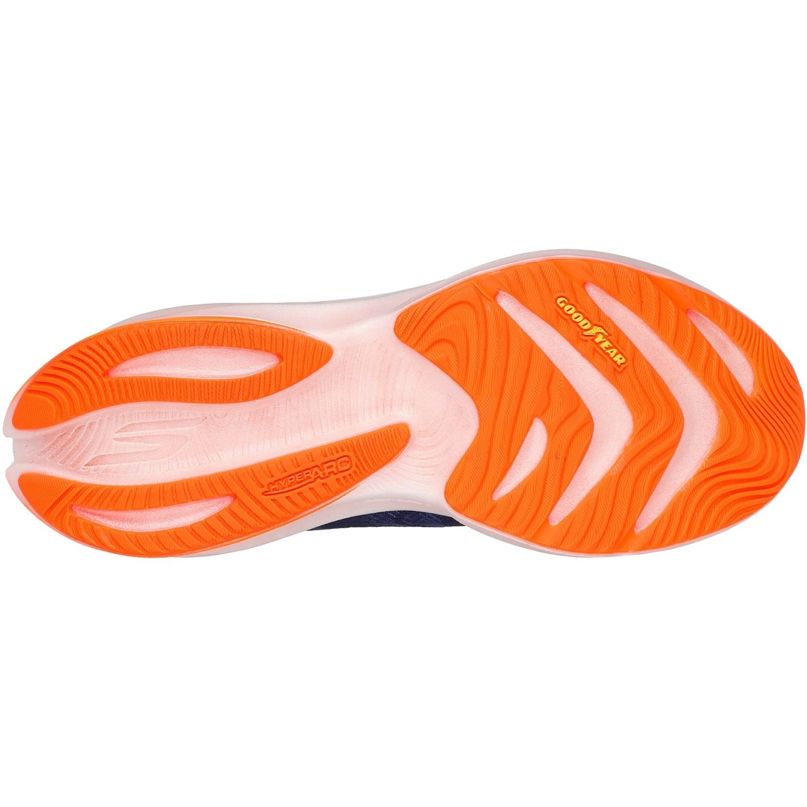 Skechers Performance GO RUN Ride 12 Chaussures De Sport Pour Hommes En Toile Bleu Marine/Orange