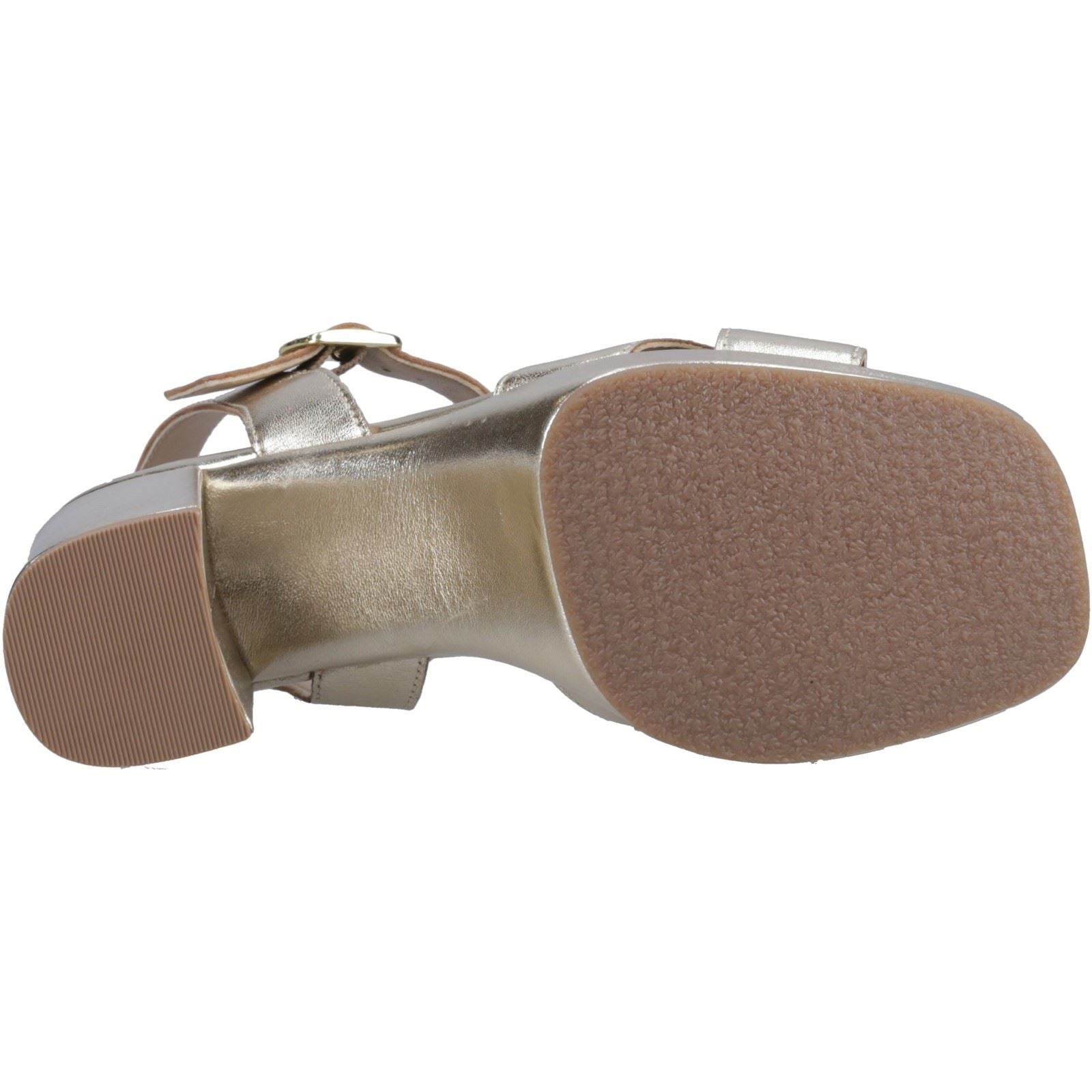 Hush Puppies Ophelia Leather Heel Sandales Femme En Or En Suède