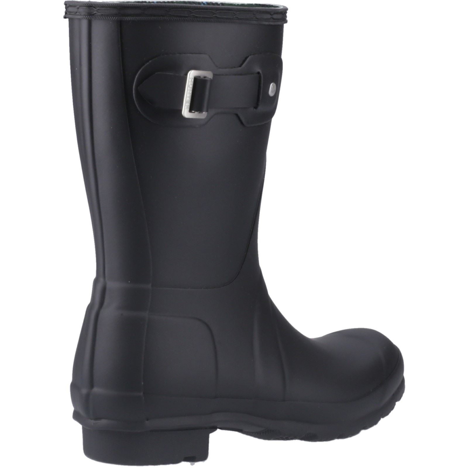 Hunter Original Short Tartan Lining Bottes En Caoutchouc Pour Femmes, Noires