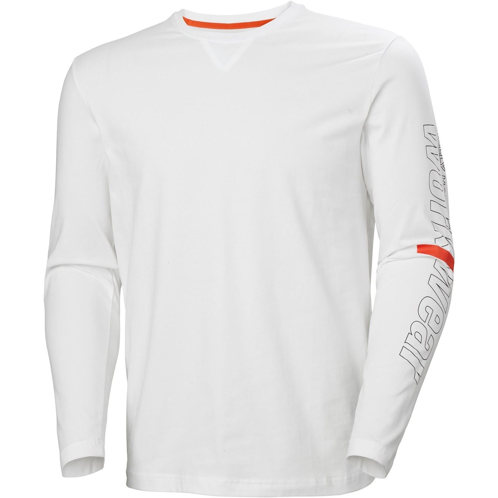 Helly Hansen Workwear Logo Longsleeve T-Shirt Blanc En Coton Pour Hommes