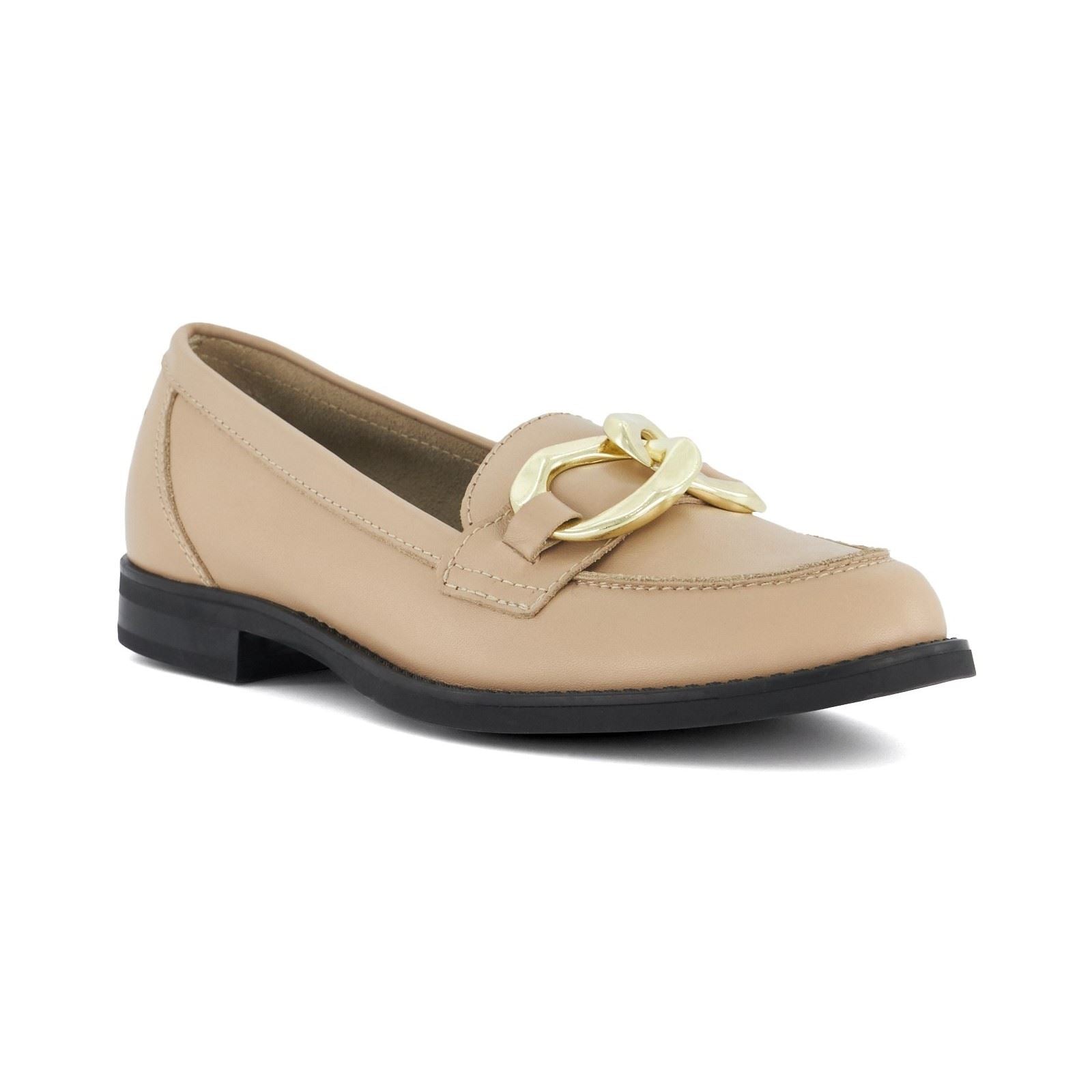 Dune Goddess Mocassins Camel Pour Femme En Cuir