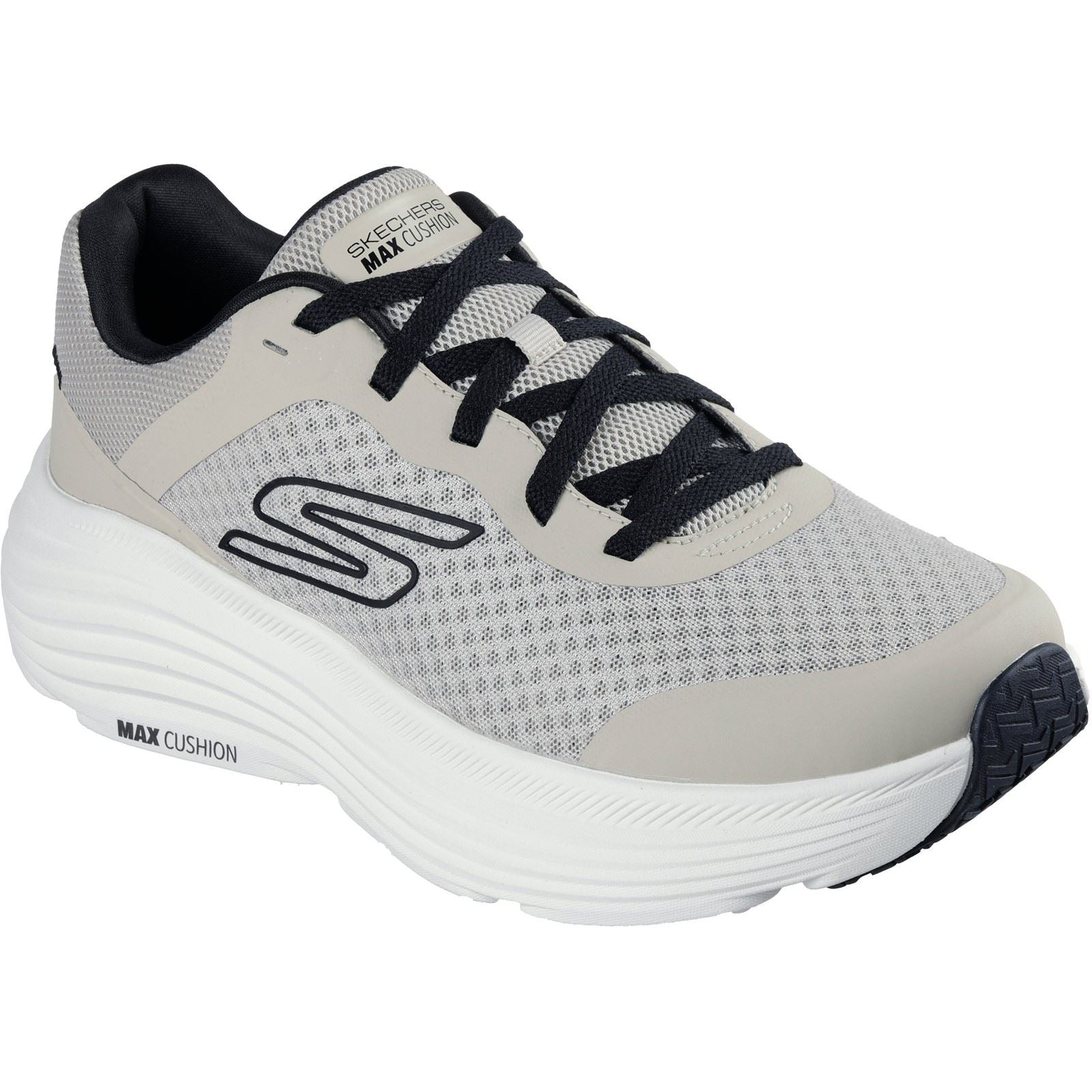Skechers Performance Max Cushioning Endeavour Baskets Pour Hommes En Taupe/Noir