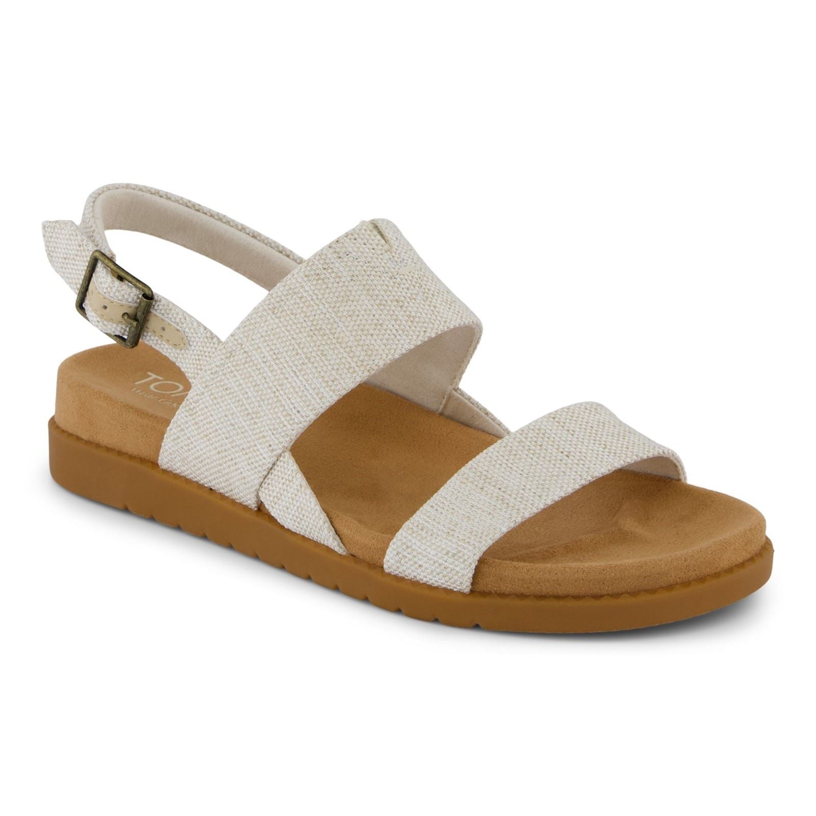 TOMS Marin Sandales Naturelles En Textile Pour Femmes