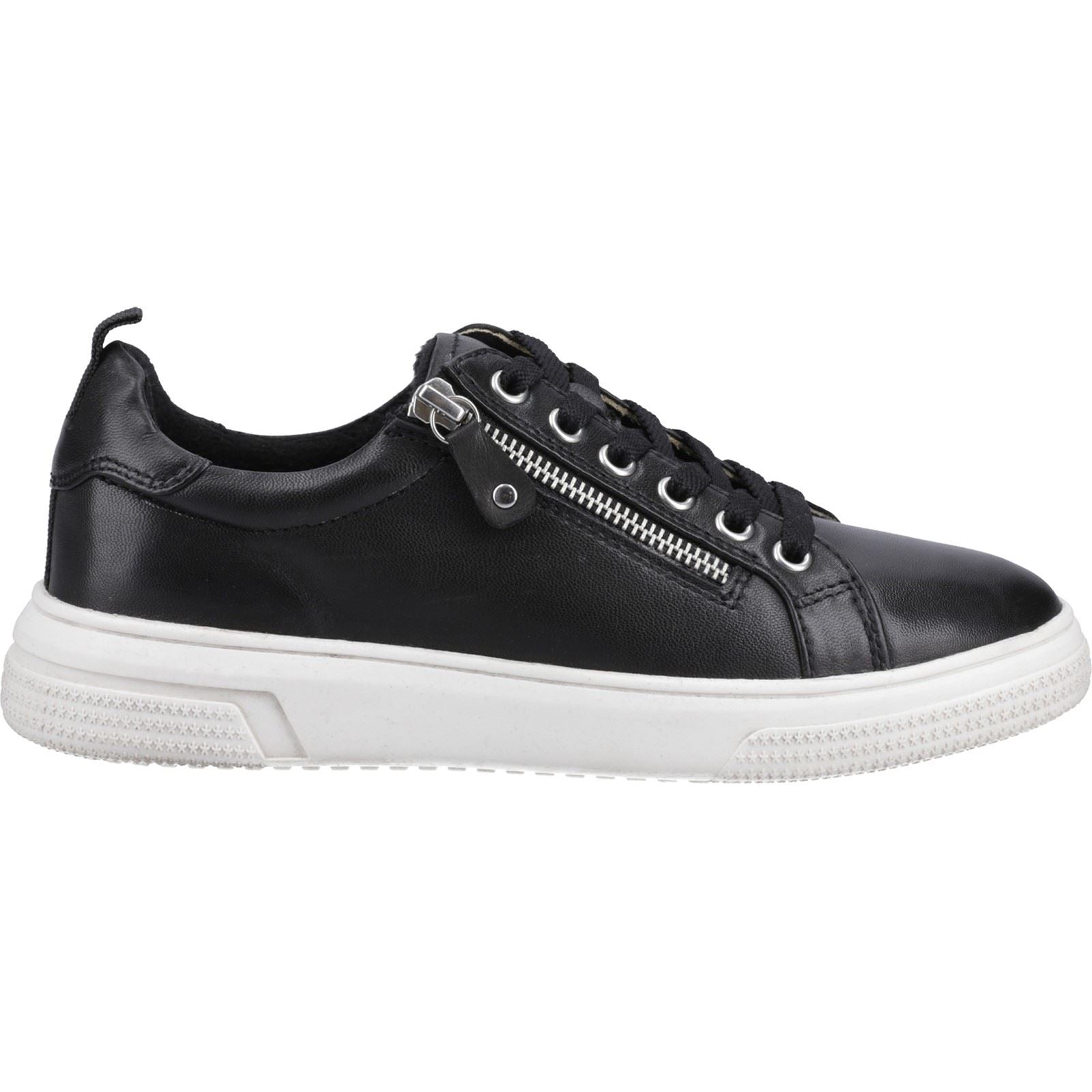 Hush Puppies Martha Baskets Noires En Cuir Pour Femmes
