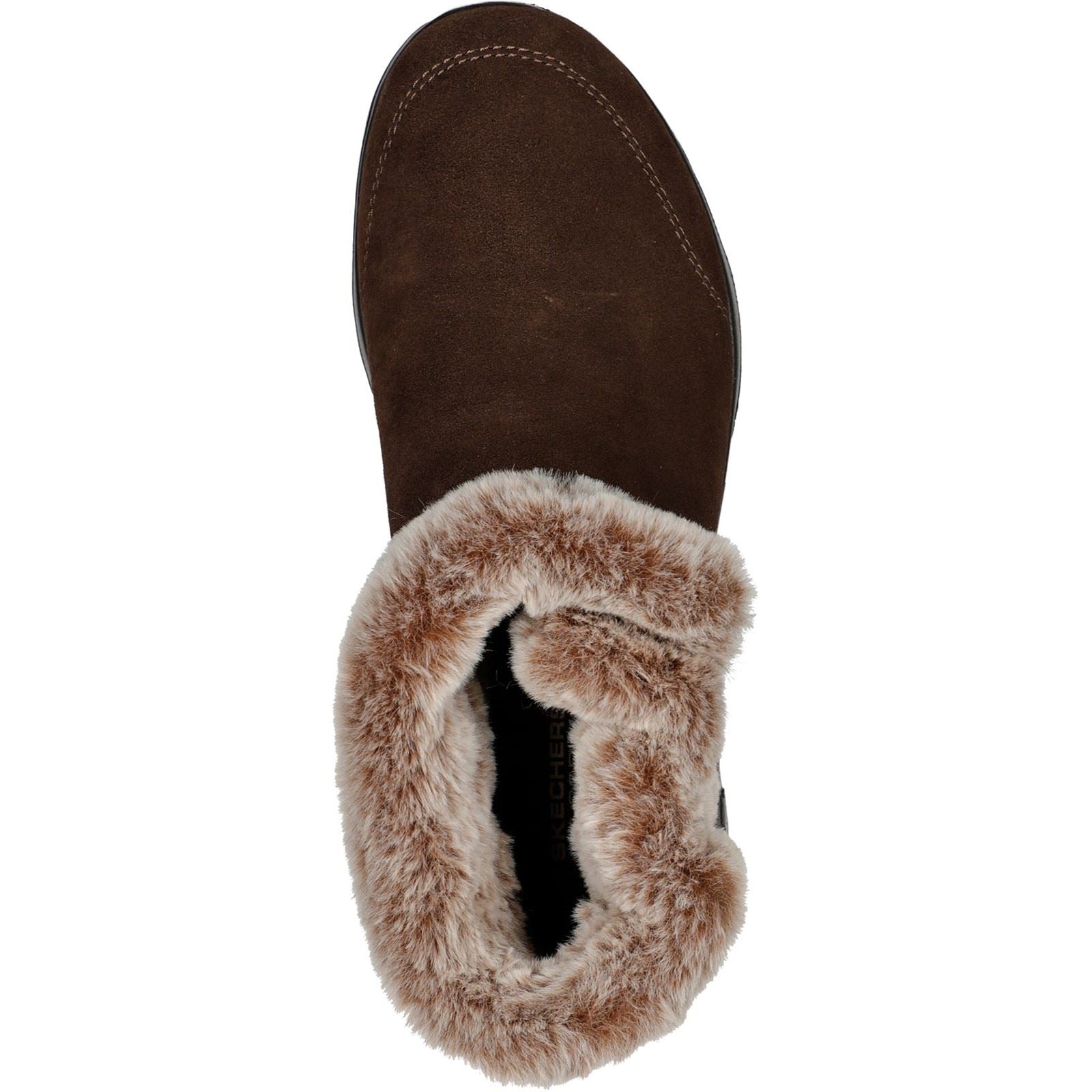 Skechers On-The-Go Joy First Glance Bottes En Cuir Pour Femmes Couleur Chocolat