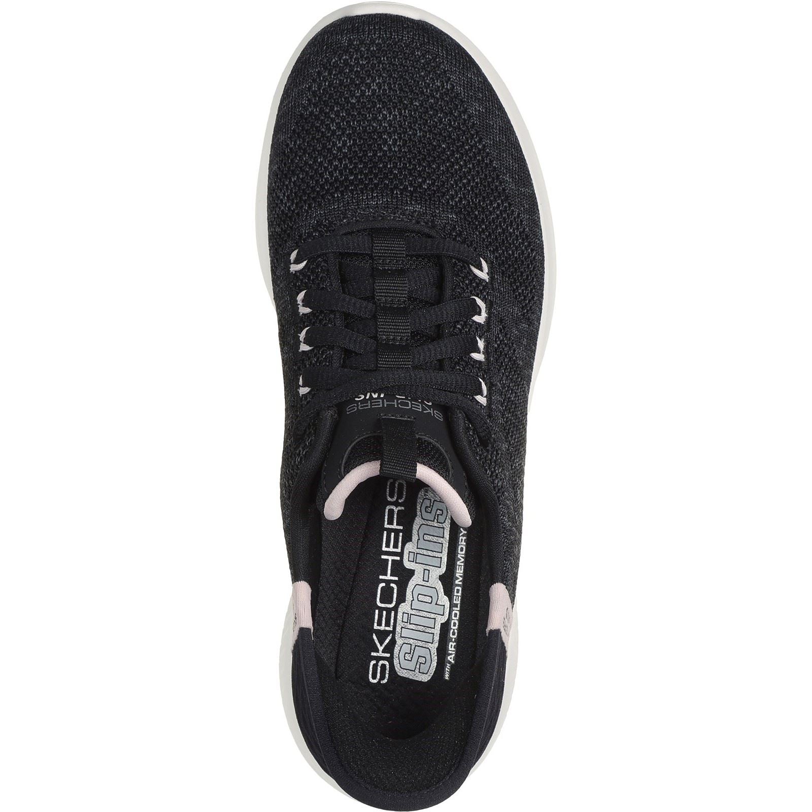 Skechers Ultra Flex 3.0 Easy Step Baskets En Textile Pour Femmes, Noir/Rose