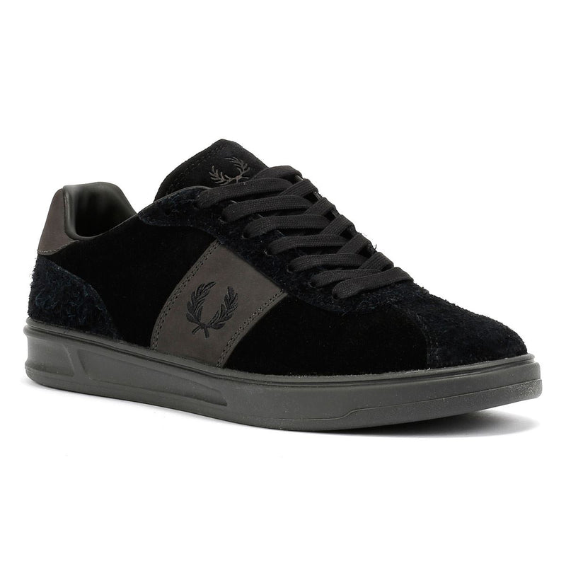 Fred Perry Suede Baskets Pour Hommes En Daim Noir