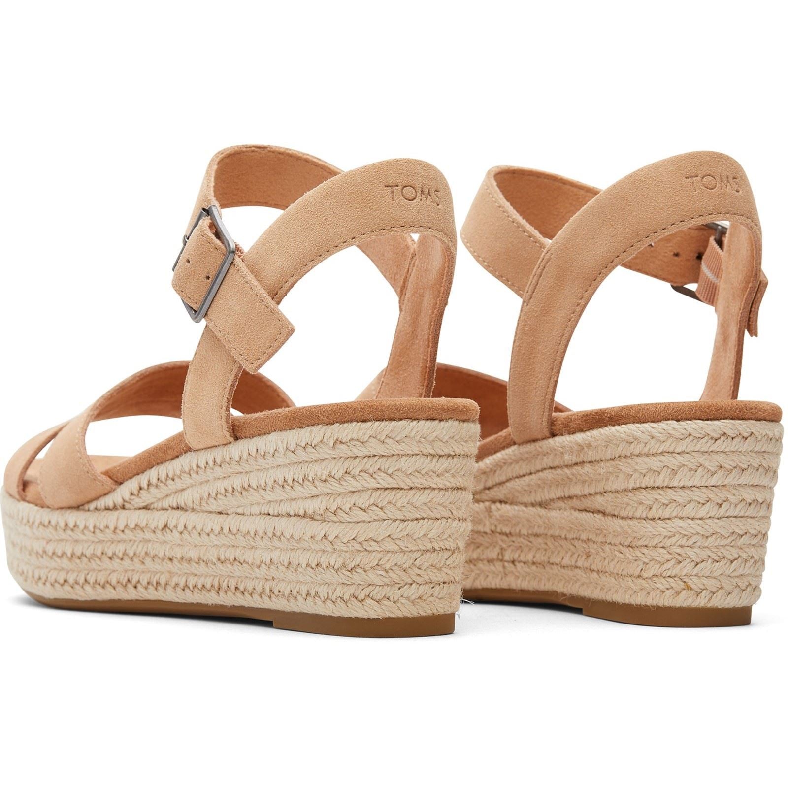 TOMS Audrey Sandales Compensées En Cuir Pour Femmes Couleur Miel