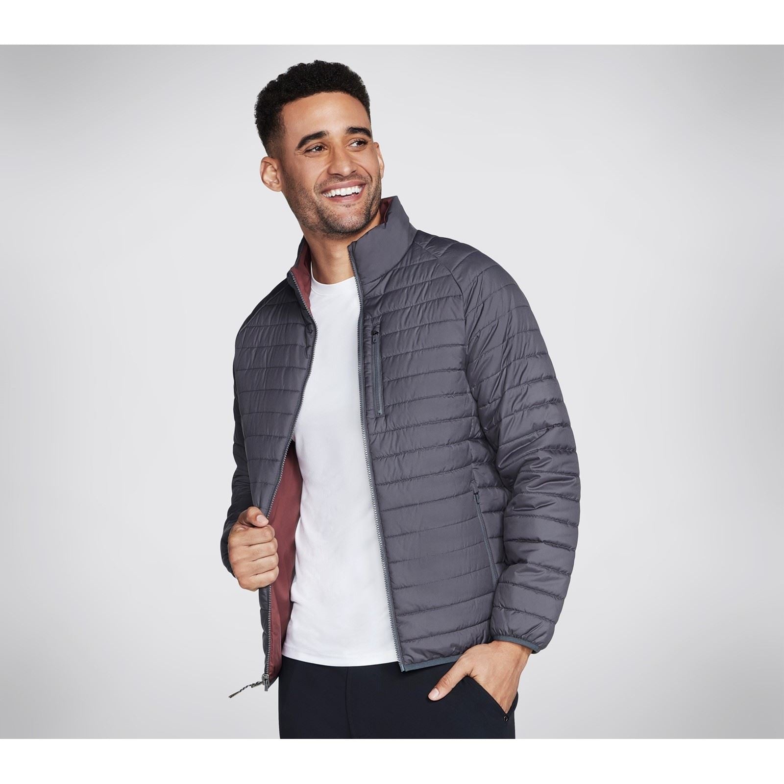 Skechers Performance Go Shield Altitude Reversible Jacket Veste Matelassée Noire Pour Hommes