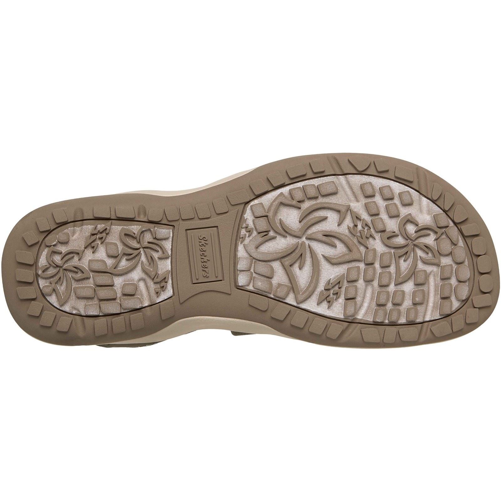 Skechers Reggae Slim Stretch Flex Sandales En Olive Pour Femmes En Textile