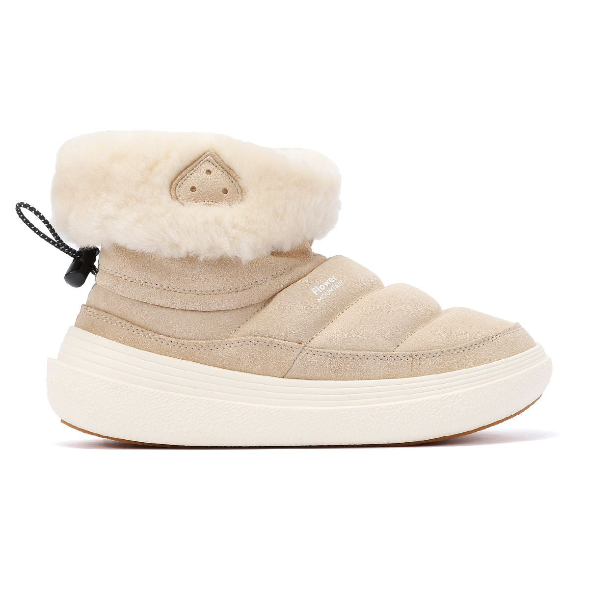 Flower Mountain Fami Mid Bottes Beiges En Daim Pour Femme