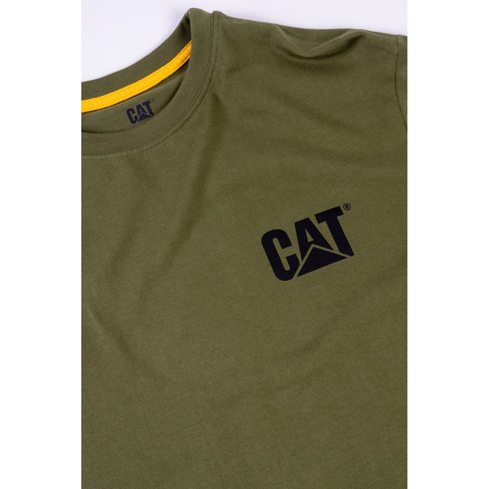 Caterpillar Trademark Banner Long Sleeve T-Shirt Vert En Coton Pour Homme