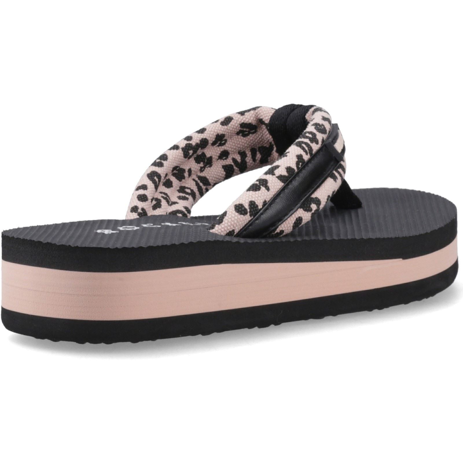 Rocket Dog Monica Leon Leopard Tongs Légères Pour Femmes En Rose Clair Textile