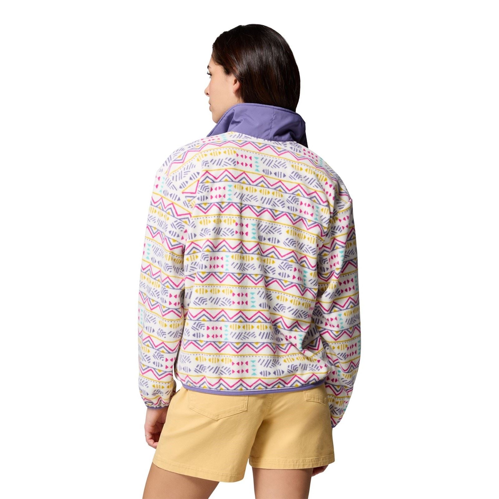 Columbia Sequoia Grove Printed Half Zip Pull En Polaire Blanche Pour Femmes En Polyester