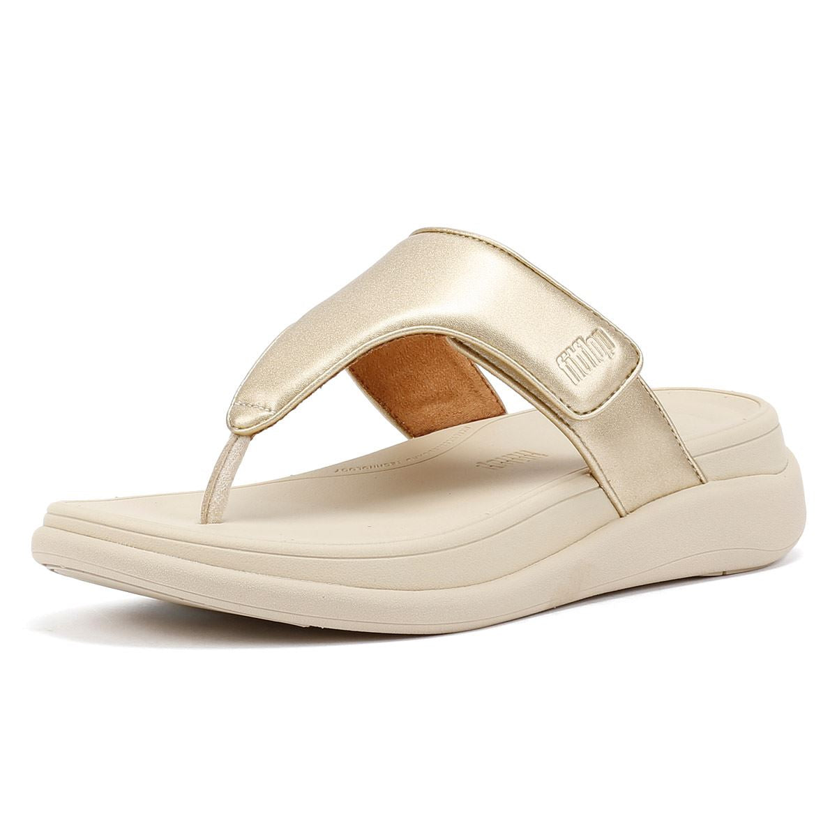 FitFlop F-Mode Go Adjustable Flatform Sandales Dorées Pour Femmes