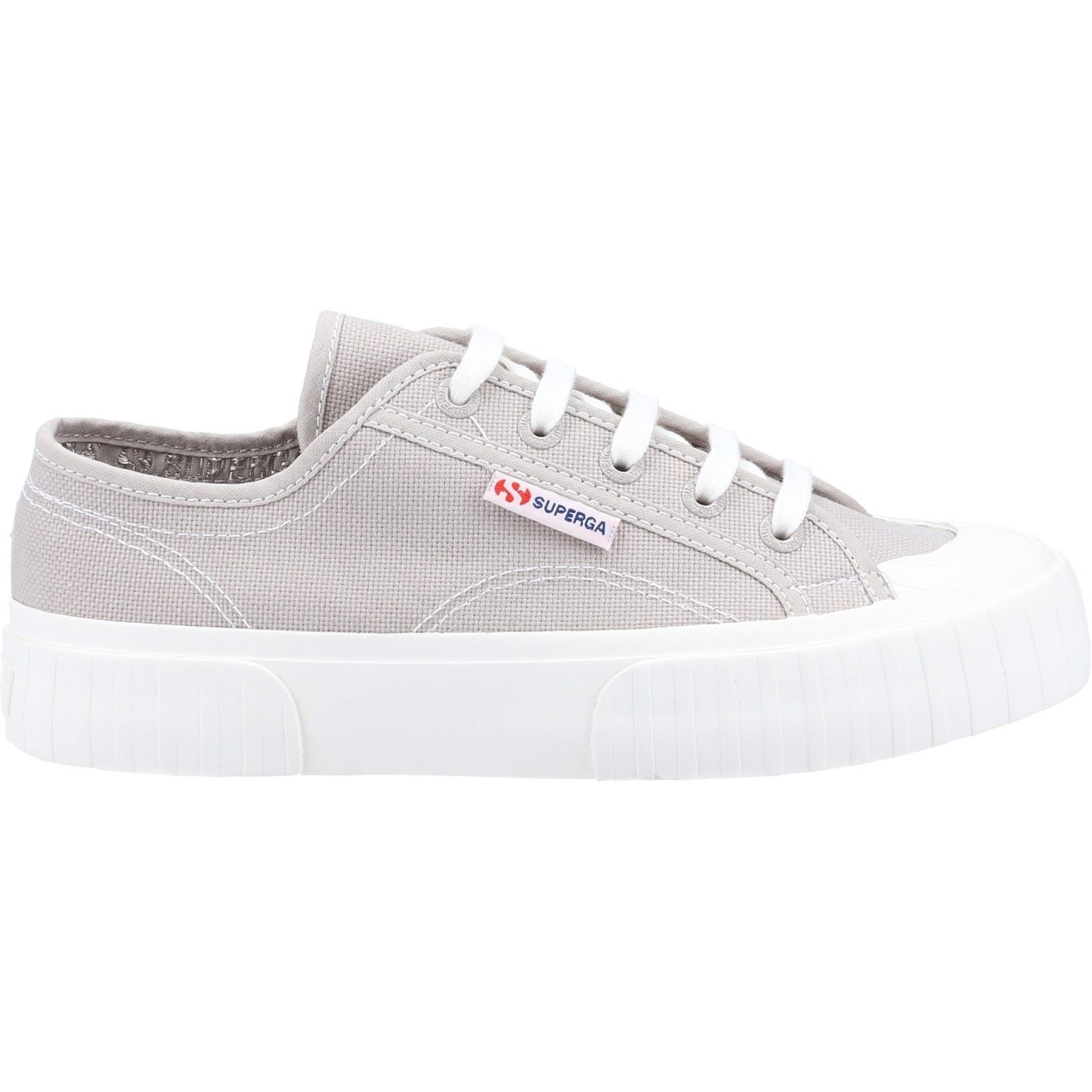 Superga 2630 Stripe Baskets Colomba Pour Femmes En Coton 100% Gris