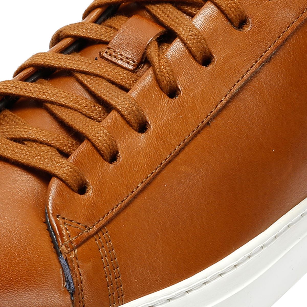 Ben Sherman Ace Cupsole Baskets En Cuir Marron Pour Hommes