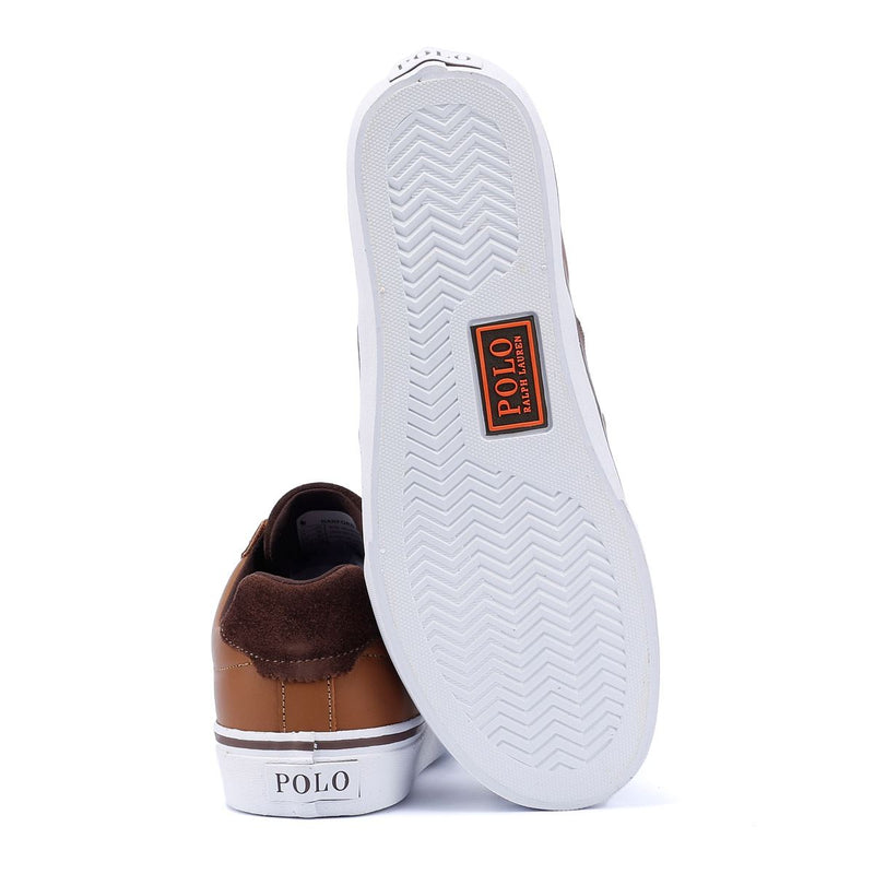 Ralph Lauren Hanford III Baskets En Cuir Marron Pour Hommes